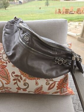 D&G Black Leather Crossbody Sling Bag